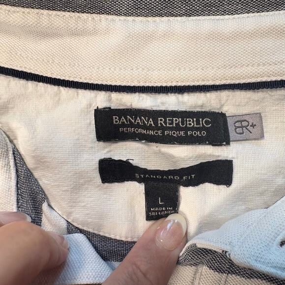 Banana Republic Striped Polo Size Large - Picture 2 of 6